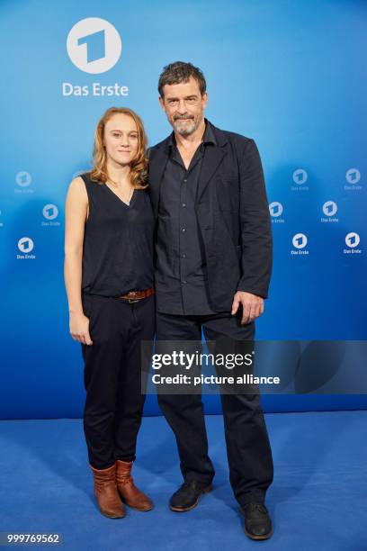 The actors Anke Retzlaff and Thomas Sarbacher pose on set during a press meeting regarding "The ARD Thursday crime series" in Hamburg, Germany, 8...