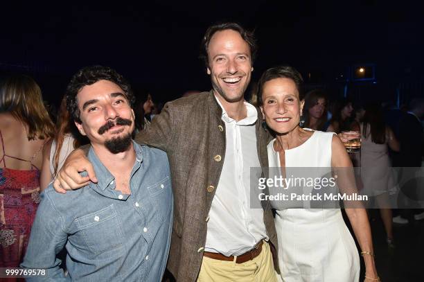 Rafael Alonso, Alex MacDonald, and Christina MacDonald attend the Parrish Art Museum Midsummer Party 2018 at Parrish Art Museum on July 14, 2018 in...