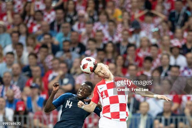 Ivan Perisic of Croatia in action during the 2018 FIFA World Cup Russia Final between France and Croatia at Luzhniki Stadium on July 15, 2018 in...