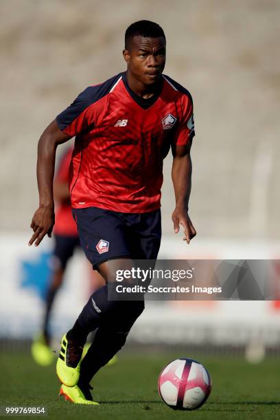 Kouadio Yves Dabila of Lille during the Club Friendly match between Lille v Reims at the Stade Paul Debresie on July 14, 2018 in Saint Quentin France