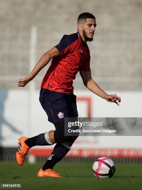 Yassine Benzia of Lille during the Club Friendly match between Lille v Reims at the Stade Paul Debresie on July 14, 2018 in Saint Quentin France