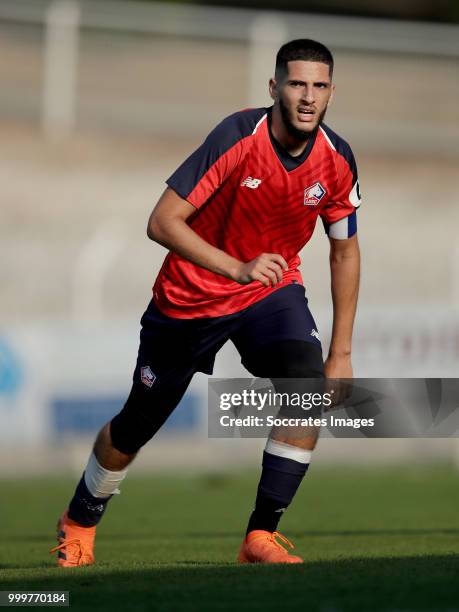 Yassine Benzia of Lille during the Club Friendly match between Lille v Reims at the Stade Paul Debresie on July 14, 2018 in Saint Quentin France