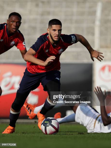 Yassine Benzia of Lille during the Club Friendly match between Lille v Reims at the Stade Paul Debresie on July 14, 2018 in Saint Quentin France