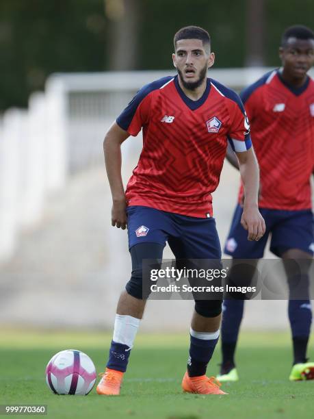 Yassine Benzia of Lille during the Club Friendly match between Lille v Reims at the Stade Paul Debresie on July 14, 2018 in Saint Quentin France