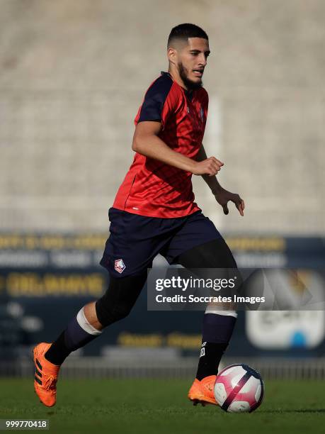 Yassine Benzia of Lille during the Club Friendly match between Lille v Reims at the Stade Paul Debresie on July 14, 2018 in Saint Quentin France