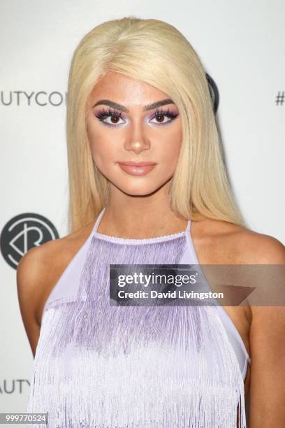 Kristen Hancher attends the Beautycon Festival LA 2018 at the Los Angeles Convention Center on July 15, 2018 in Los Angeles, California.