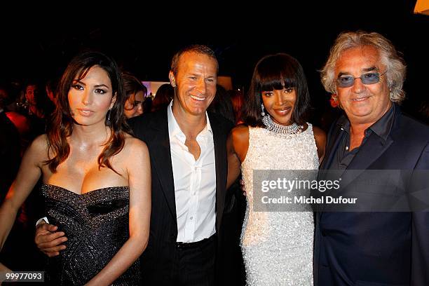 Elisabetta Briatore, Vladislav Doronin, Naomi Campbell and Flavio Briatore attend the de Grisogono "Crazy Chic Evening" cocktail party at the Hotel...