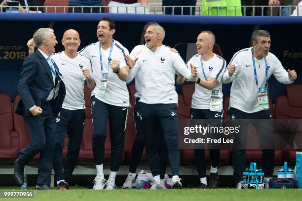 Head Coach of France Didier Deschamps celebrates victory after the 2018 FIFA World Cup Russia Final between France and Croatia at Luzhniki Stadium on...