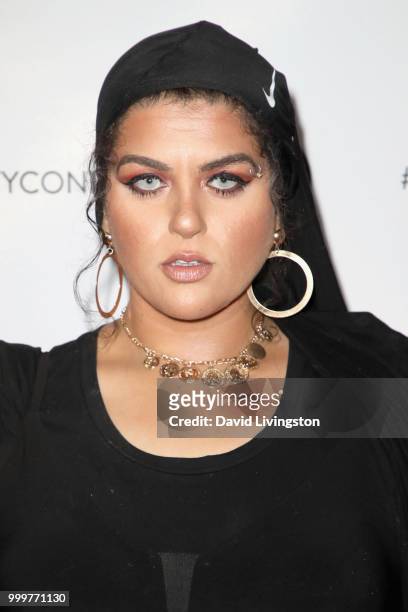 Amani Al-Khatahtbeh attends the Beautycon Festival LA 2018 at the Los Angeles Convention Center on July 15, 2018 in Los Angeles, California.