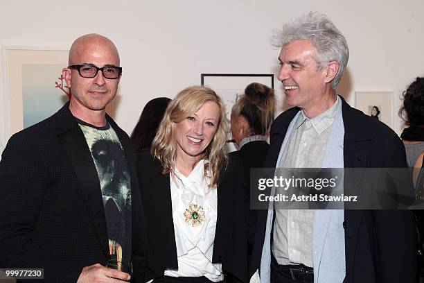 Stephen Petronio, artist Cindy Sherman and musician David Byrne attend the Art for Stephen Petronio Company benefit and auction at Milk Gallery on...