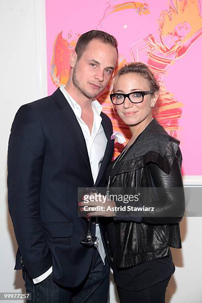Dean Sheremet and artist Sarah Silver attend the Art for Stephen Petronio Company benefit and auction at Milk Gallery on May 18, 2010 in New York...