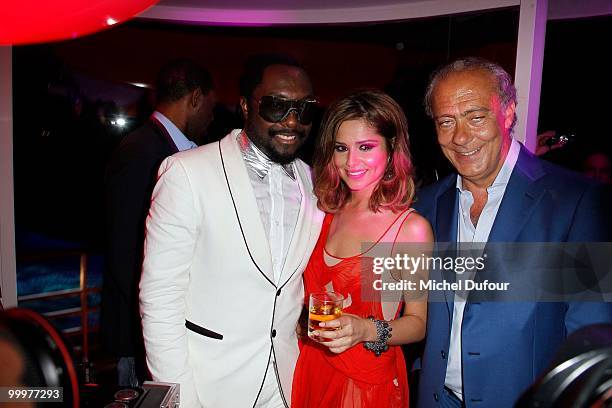 Will.i.am, Cheryl Cole and Fawaz Gruosi attend the de Grisogono "Crazy Chic Evening" cocktail party at the Hotel Du Cap Eden Roc on May 18, 2010 in...