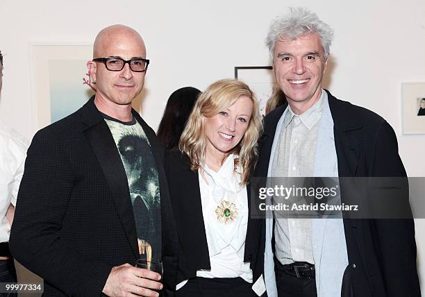 Stephen Petronio, artist Cindy Sherman and musician David Byrne attend the Art for Stephen Petronio Company benefit and auction at Milk Gallery on...