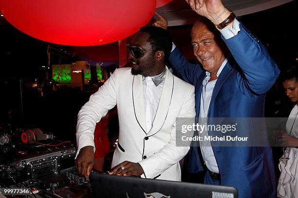 Will.i.am and Fawaz Gruosi attend the de Grisogono "Crazy Chic Evening" cocktail party at the Hotel Du Cap Eden Roc on May 18, 2010 in Antibes,...