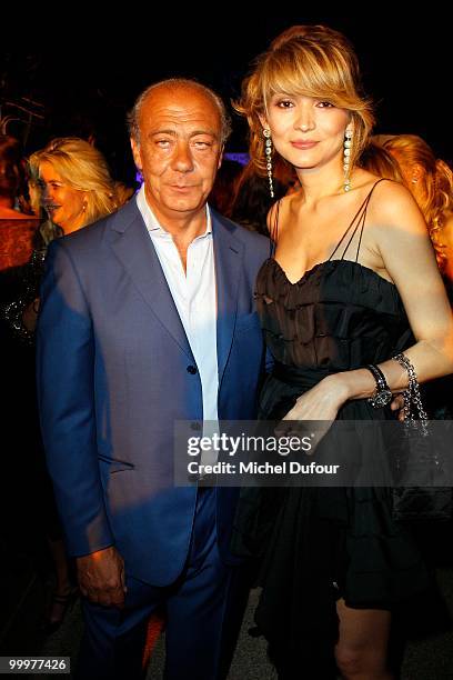 Fawaz Gruosi and Gulnara Karimova attend the de Grisogono "Crazy Chic Evening" cocktail party at the Hotel Du Cap Eden Roc on May 18, 2010 in...