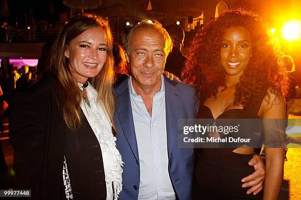 Eva Cavalli, Fawaz gruosi and Kelly Rowlands attend the de Grisogono "Crazy Chic Evening" cocktail party at the Hotel Du Cap Eden Roc on May 18, 2010...