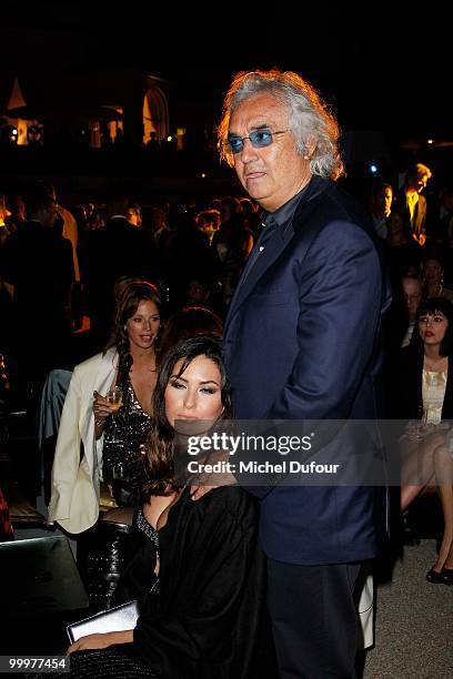 Elisabetta Briatore and Flavio Briatore attend the de Grisogono "Crazy Chic Evening" cocktail party at the Hotel Du Cap Eden Roc on May 18, 2010 in...