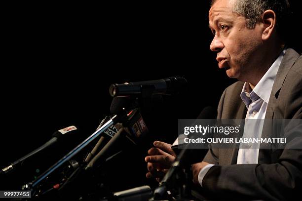 Paris Saint-Germain football team president Robin Leproux gives a press conference, on May 18, 2010 at the club headquarters in Paris, on a...