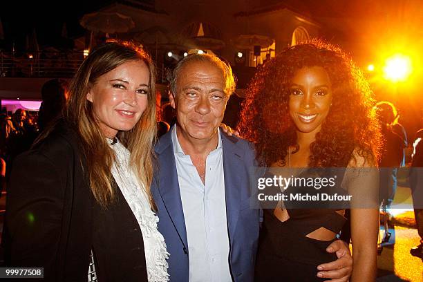 Eva Cavalli, Fawaz gruosi and Kelly Rowlands attend the de Grisogono "Crazy Chic Evening" cocktail party at the Hotel Du Cap Eden Roc on May 18, 2010...