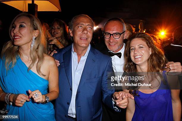 Fawaz Gruosi and Francesca Versace attend the de Grisogono "Crazy Chic Evening" cocktail party at the Hotel Du Cap Eden Roc on May 18, 2010 in...