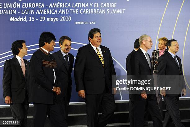 Colombian Foreign Minister Jaime Bermudez, Bolivia's President Evo Morales, Spain's Prime Minister Jose Luis Rodriguez Zapatero, Peru's President...