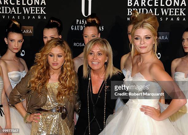 Paulina Rubio , Rosa Clara and Mischa Barton attend the backstage photocall for Rosa Clara's latest bridal collection 2011, at the Fira 2 Barcelona...