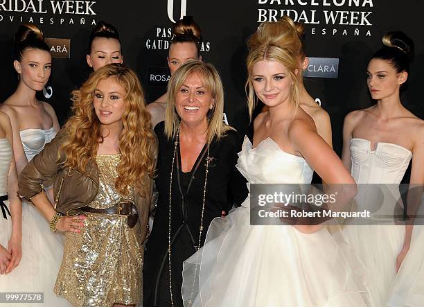 Paulina Rubio , Rosa Clara and Mischa Barton attend the backstage photocall for Rosa Clara's latest bridal collection 2011, at the Fira 2 Barcelona...