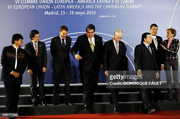 Colombian Foreign Minister Jaime Bermudez, Bolivia's President Evo Morales, Spain's Prime Minister Jose Luis Rodriguez Zapatero, Peru's President...