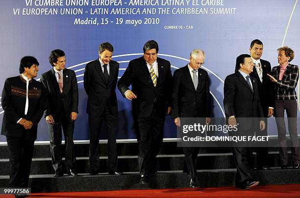 Colombian Foreign Minister Jaime Bermudez, Bolivia's President Evo Morales, Spain's Prime Minister Jose Luis Rodriguez Zapatero, Peru's President...