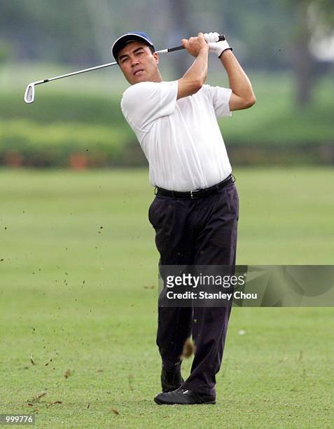 Dominique Boulet of Hong Kong in action during the first day of the Davidoff Nations Cup held at the Royal Selangor Golf Club, Kuala Lumpur,...