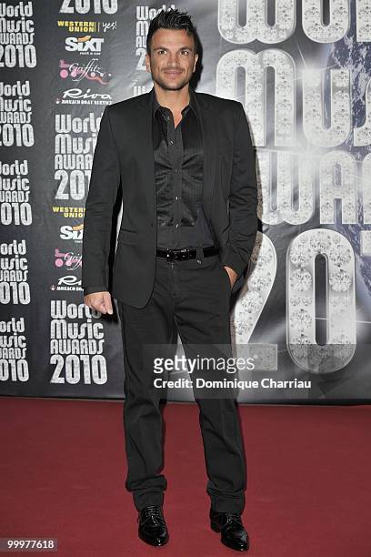 Peter Andre attends the World Music Awards 2010 at the Sporting Club on May 18, 2010 in Monte Carlo, Monaco.