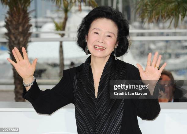 Actress Yun Jung Hee attends the "Poetry" Photocall at the Palais des Festivals during the 63rd Annual Cannes Film Festival on May 19, 2010 in...