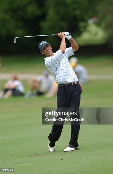 Jamie Nitties of Australia in action during the final round of the Holden Australian Open Golf Tournament held at The Grand Golf Club, Gold Coast,...