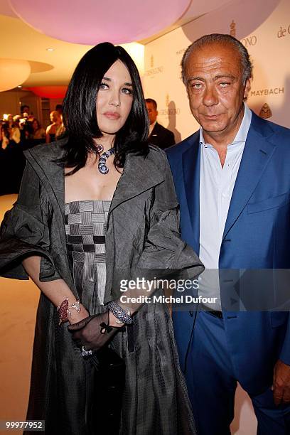 Isabelle Adjani and Fawaz Gruosi attend the de Grisogono party at the Hotel Du Cap on May 18, 2010 in Cap D'Antibes, France.
