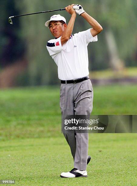 Chung Chun-Hsing of Chinese Taipei in action during the first day of the Davidoff Nations Cup held at the Royal Selangor Golf Club, Kuala Lumpur,...