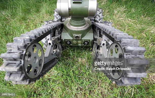 Land-robot "teleMAX" of German company telerob is pictured at the German army base on May 18, 2010 in Hammelburg, Germany. ELROB provides an overview...