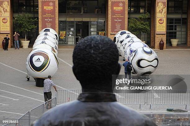 General view of Nelson Mandela square is seen on May 18, 2010 from the back of Nelson Mandela giant statue at Sandton City in Johannesburg, South...