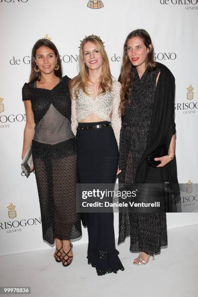 Margherita Missoni, Eugenie Niarchos and Tatiana Santo Domingo attend the de Grisogono party at the Hotel Du Cap on May 18, 2010 in Cap D'Antibes,...