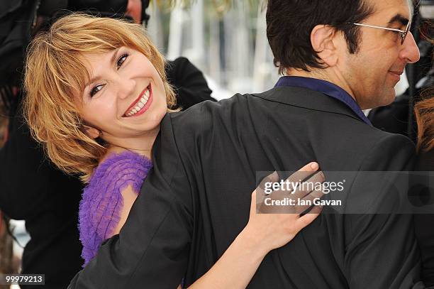 Member of the Jury Dinara Droukarova and President of the Jury Atom Egoyan attend the 'Jury Cinefondation' Photocall at the Palais des Festivals...