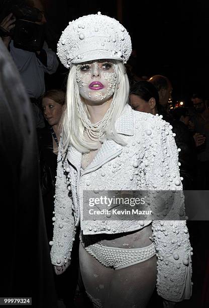 MáAáCÕs Viva Glam Spokesperson Lady Gaga walks the red carpet at AMFAR at Cipriani 42nd Street on February 10, 2010 in New York City.