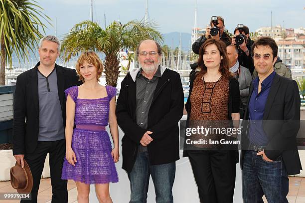 Members of the Jury Marc Recha, Dinara Droukarova, Carlos Diegues, Emmanuelle Devos and President of the Jury Atom Egoyan attend the 'Jury...