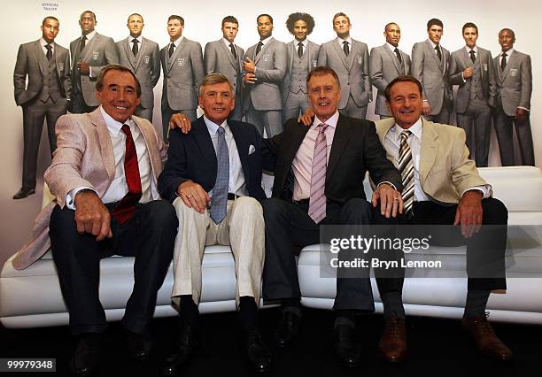 England 1966 Legends Gordon Banks, Martin Peters, Sir Geoff Hurst and Roger Hunt talk to the media during the Marks & Spencer England World Cup Suit...