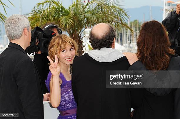 Members of the Jury Marc Recha, Dinara Droukarova, Carlos Diegues and Emmanuelle Devos attend the 'Jury Cinefondation' Photocall at the Palais des...