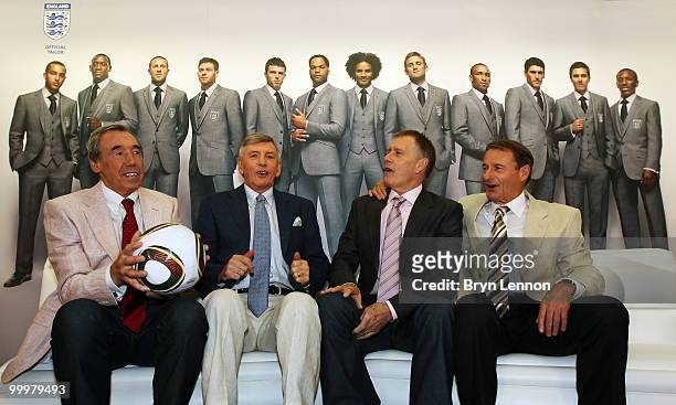 England 1966 Legends Gordon Banks, Martin Peters, Sir Geoff Hurst and Roger Hunt talk to the media during the Marks & Spencer England World Cup Suit...