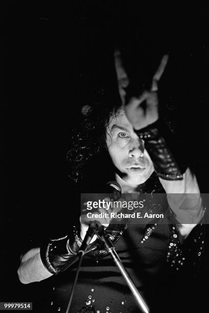 Ronnie James Dio performs live on stage with Dio in Los angeles in 1984