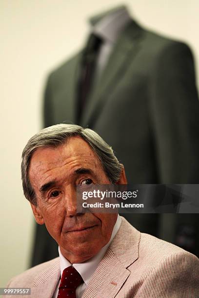 England 1966 Legend Gordon Banks talks to the media during the Marks & Spencer England World Cup Suit Launch on May 19, 2010 in London, England.