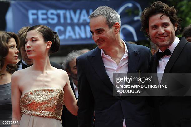 French director Olivier Assayas , Venezuelian born actor Edgar Ramirez and Austrian actress Nora Von Waldstatten arrive for the screening of "Carlos"...