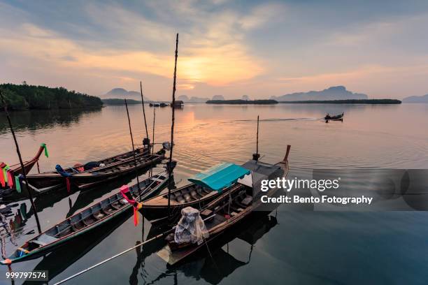 traditional thai boats at sam chong tai - tai stock pictures, royalty-free photos & images