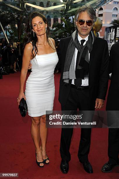 Veronica Berti and Andrea Boccelli attend the World Music Awards 2010 at the Sporting Club on May 18, 2010 in Monte Carlo, Monaco.