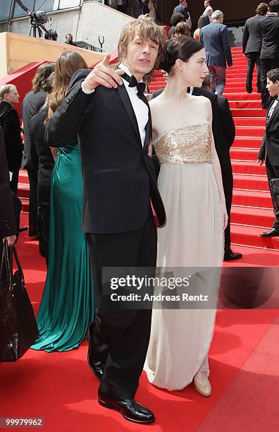 Actor Alexander Scheer and Actress Nora Von Waldstaetten attend the "Carlos" Premiere at the Palais des Festivals during the 63rd Annual Cannes Film...